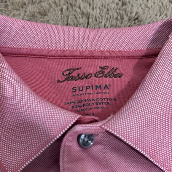 Tasso Elba Pima Blend Pink Polo Shirt size XL Classic Casual Design Resort Party - Picture 7 of 8